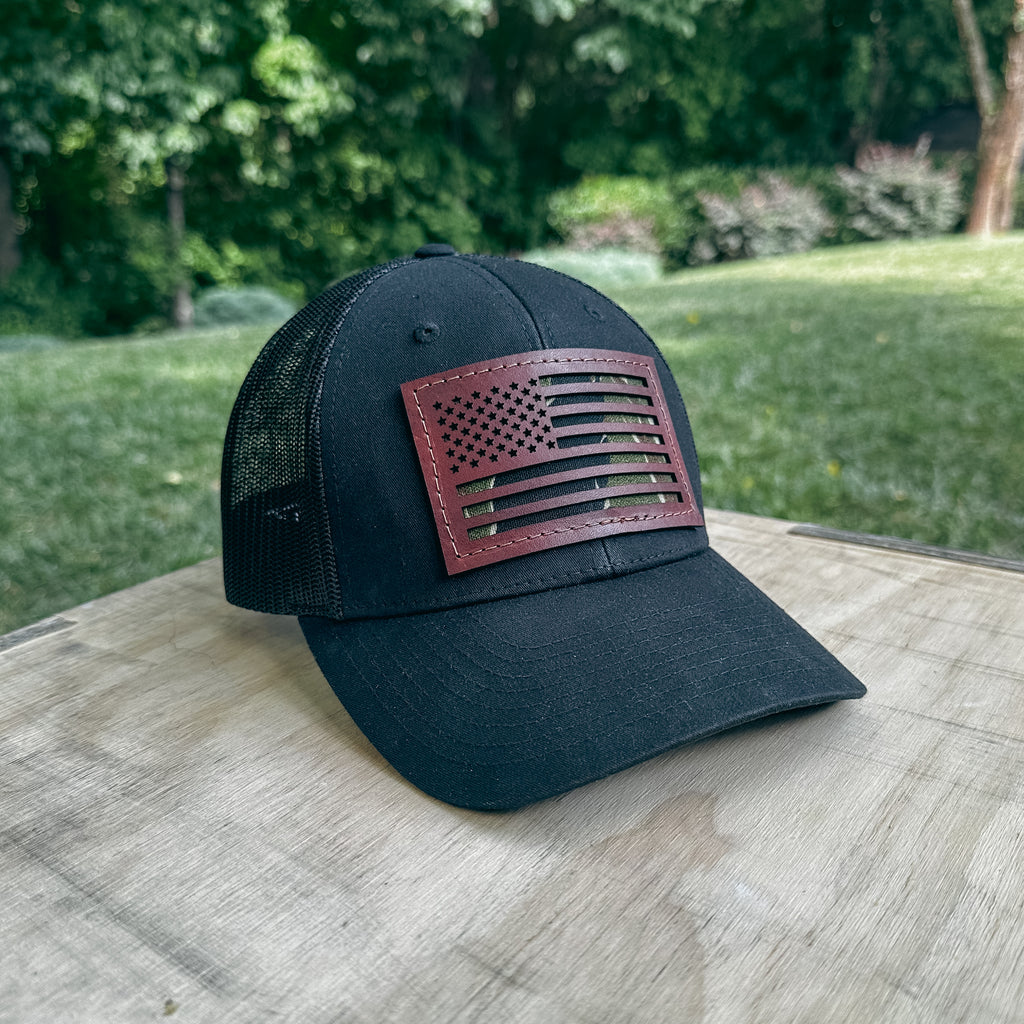 American Flag Hat - Vietnam Tiger Stripe Camo
