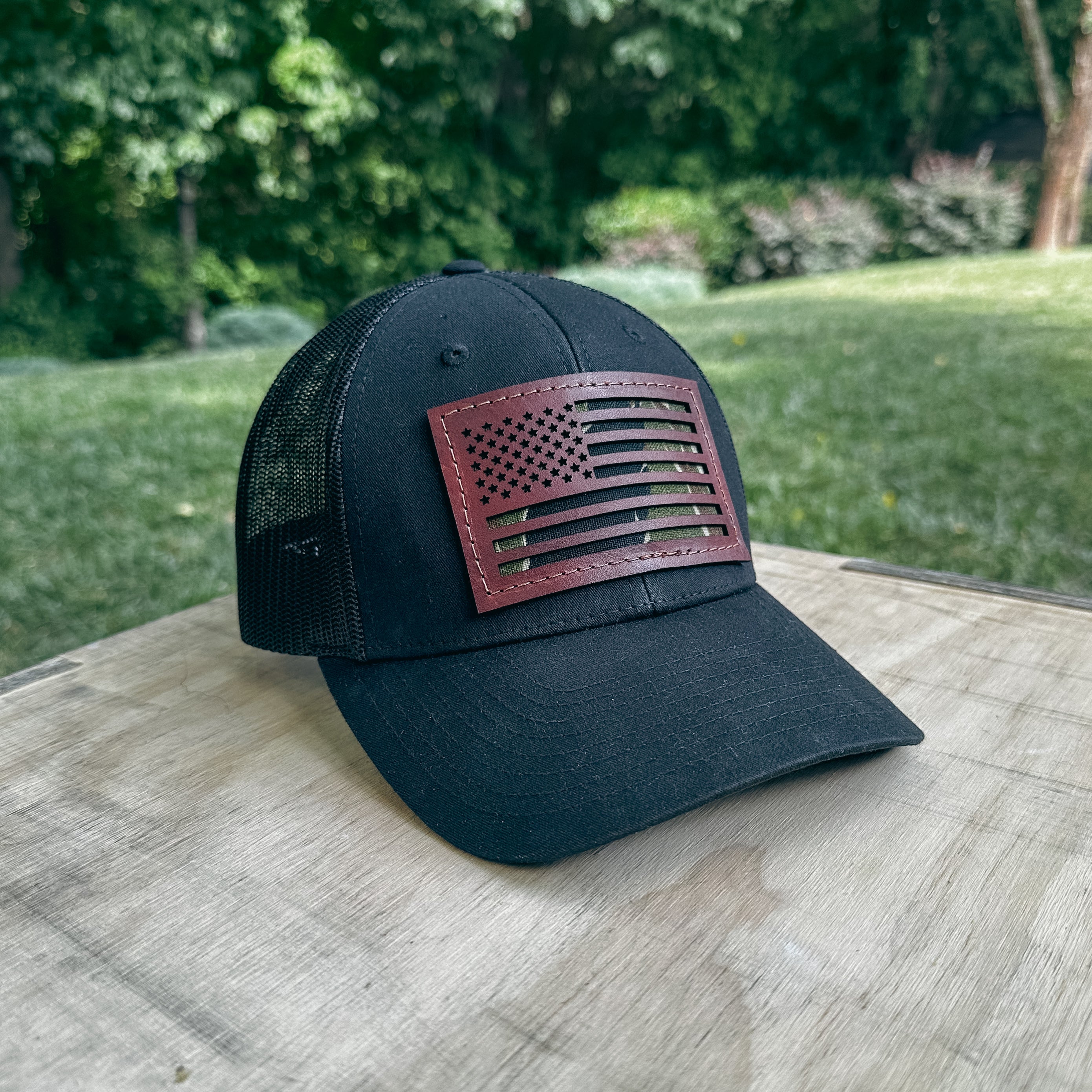 American Flag Hat - Vietnam Tiger Stripe Camo