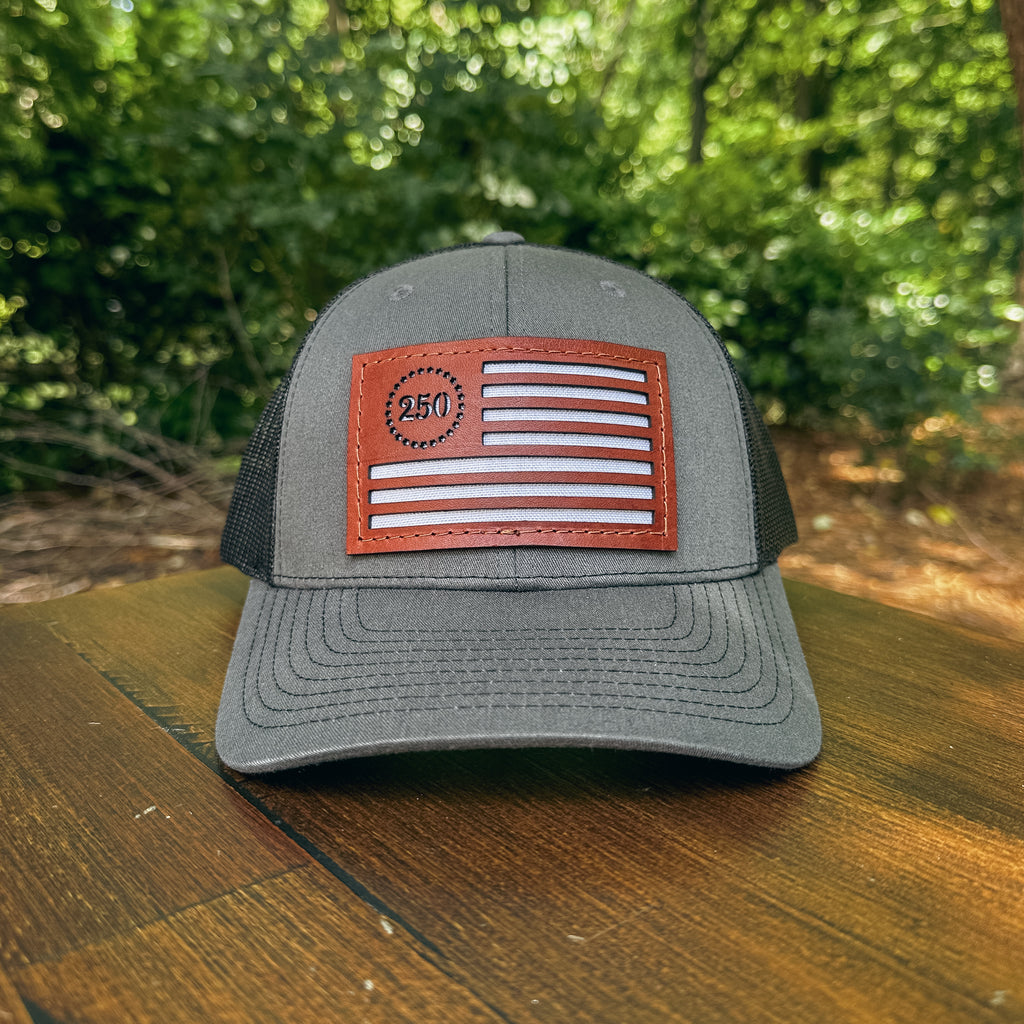 America 250 Custom Leather Patch Trucker Hat – Richardson 112/115