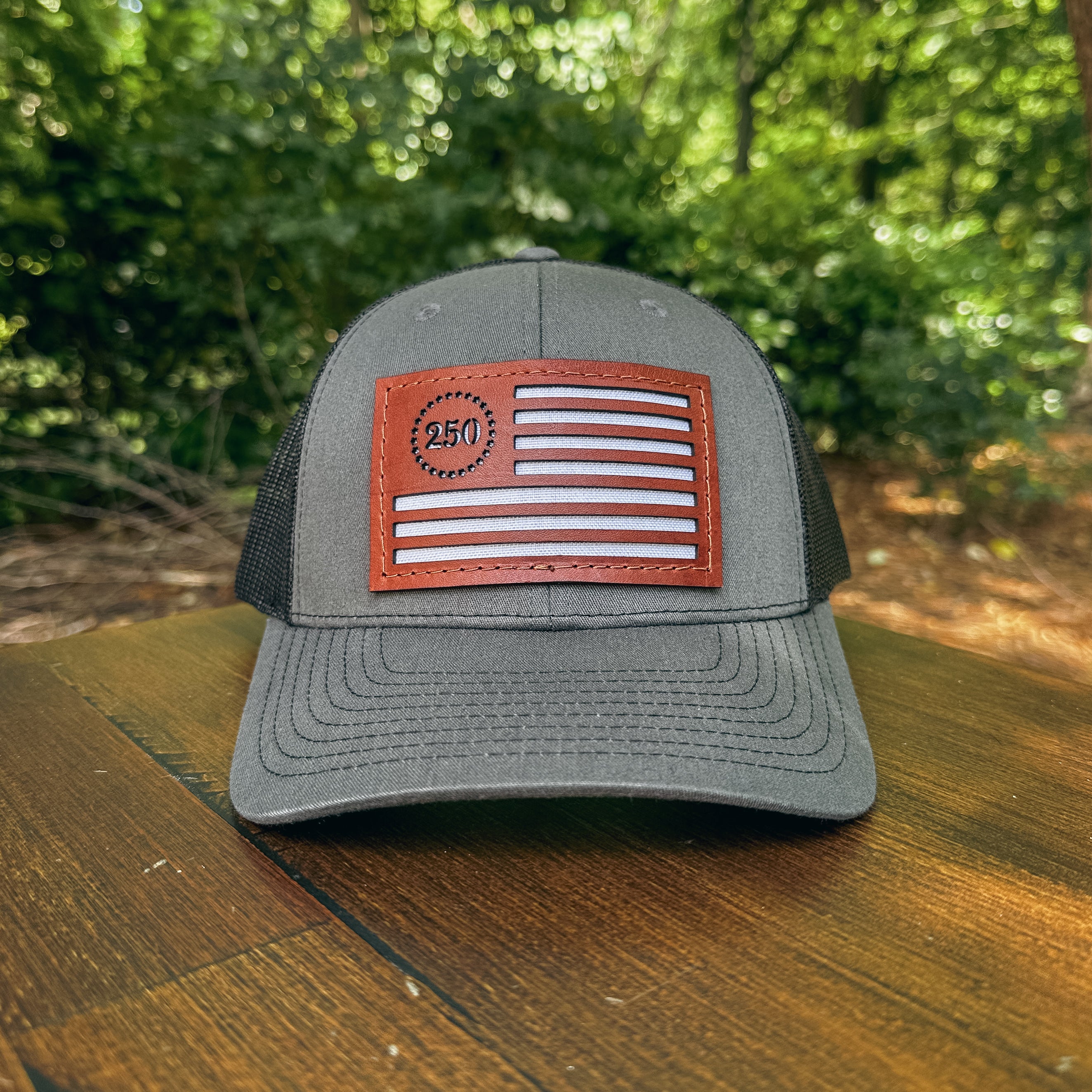 America 250 Custom Leather Patch Trucker Hat – Richardson 112/115