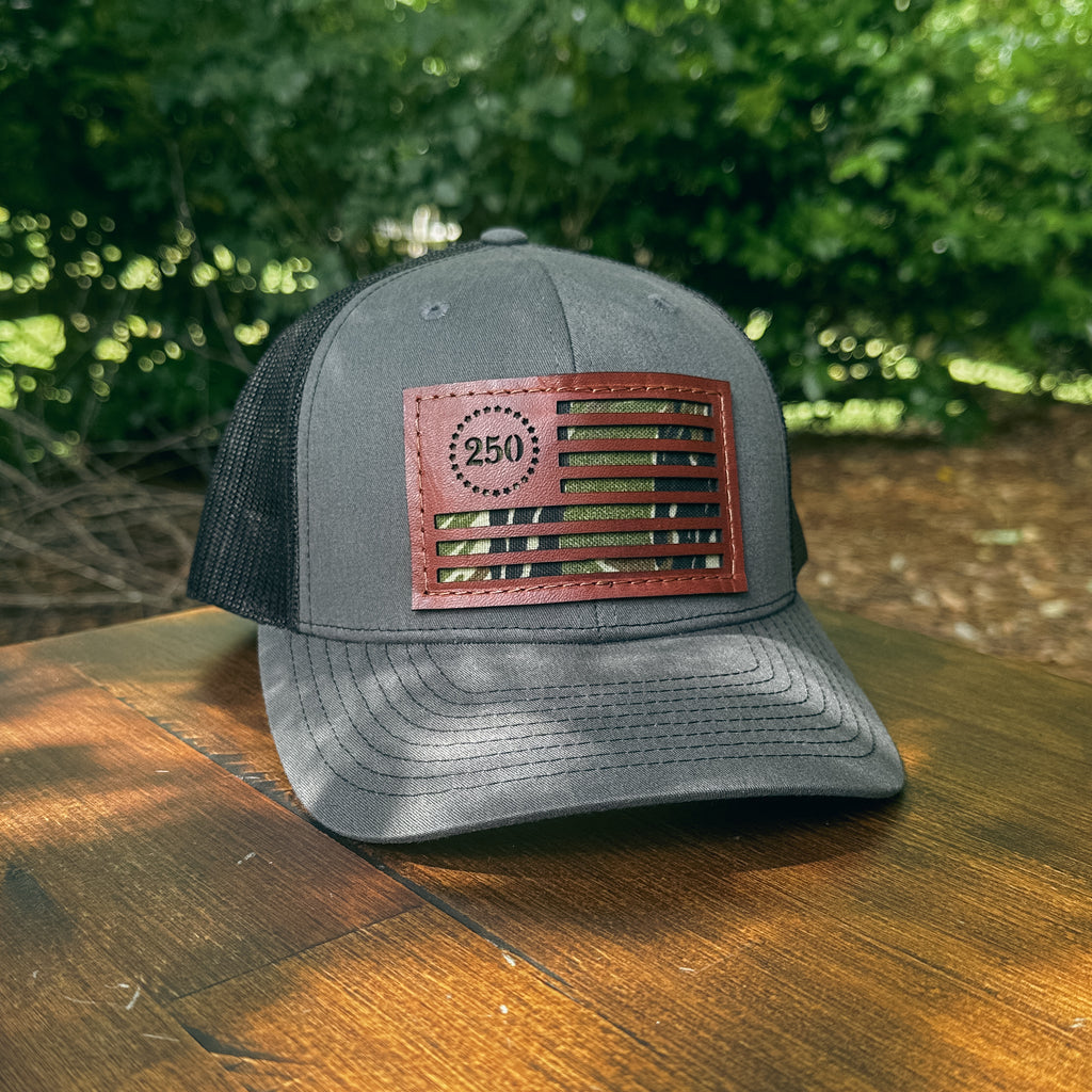 America 250 Custom Leather Patch Trucker Hat – Richardson 112/115