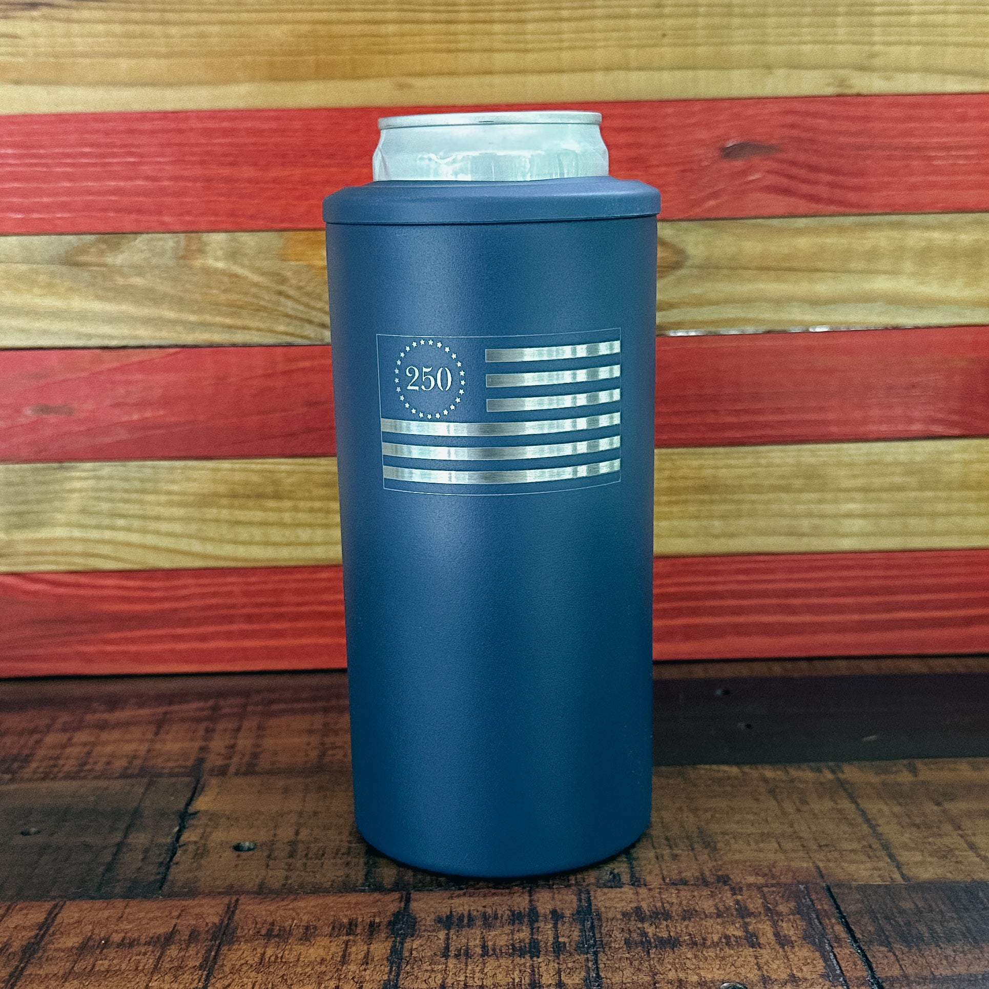America 250 4-in-1 Laser Engraved Can Cooler – Double Wall Insulated