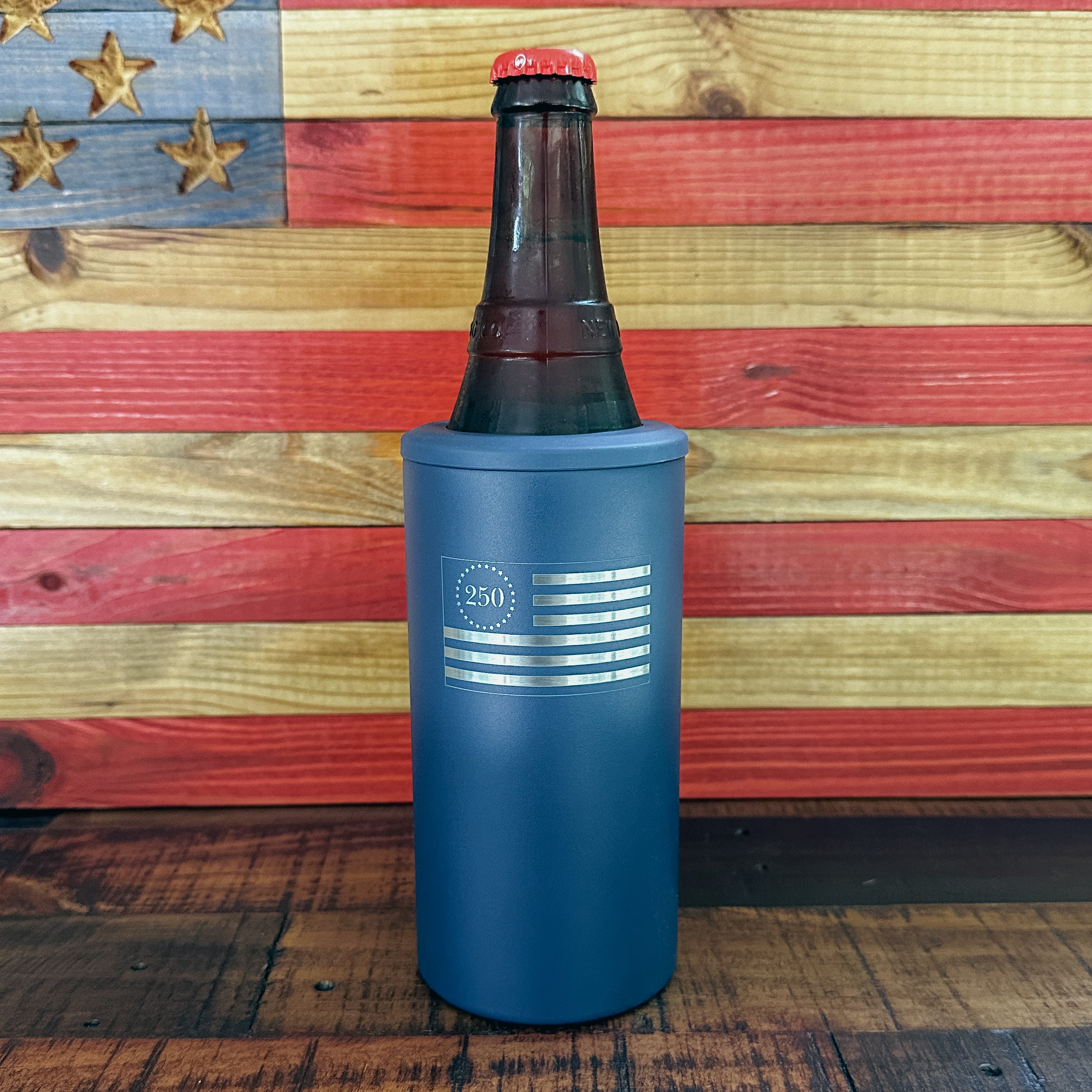 America 250 4-in-1 Laser Engraved Can Cooler – Double Wall Insulated