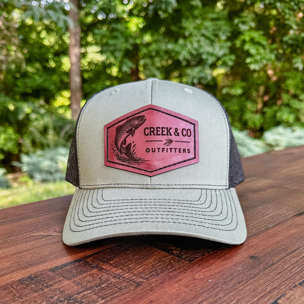 Outfitters Trout Custom Leather Patch Trucker Hat – Creek & Company
