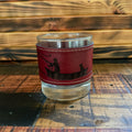 Fly Fishing 10oz Laser Engraved Leather Wrapped Rocks Glass
